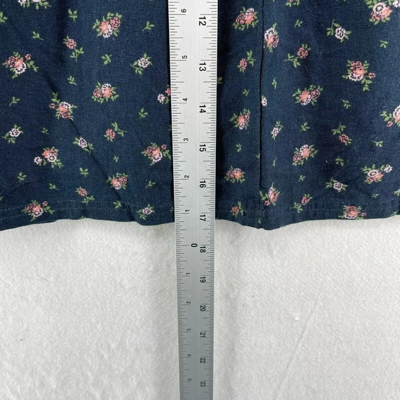 American Eagle Outfitters Skirt Women's Sz L Blue Floral Back Zip Mini A-Line - Picture 3 of 11